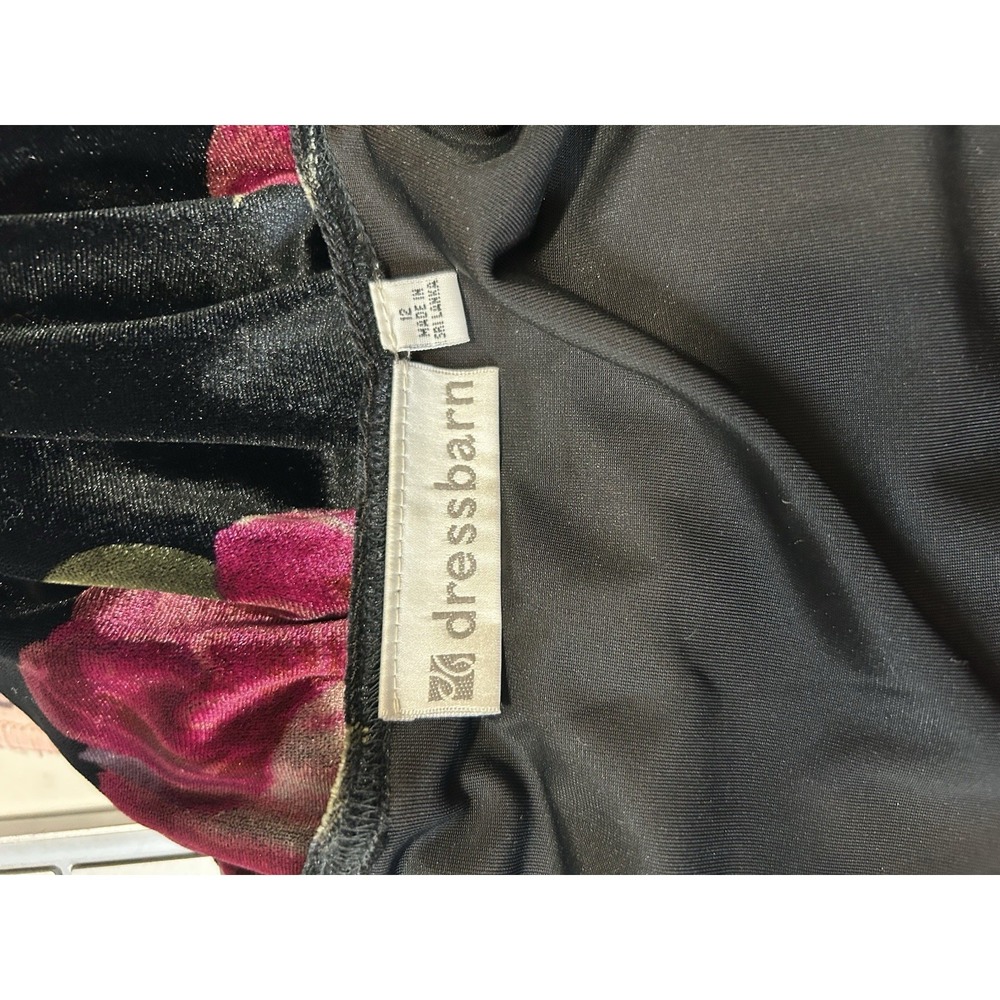 Y2K Dressbarn size 12 Velvet Floral Witchy Grunge Whimsigoth Fairy Maxi Dress - Picture 6 of 7